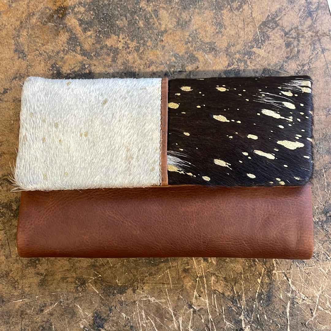 Cenzoni - ZOPHTF01 - Women's Gold Foil Hair-on Oily Pull-Up Purse