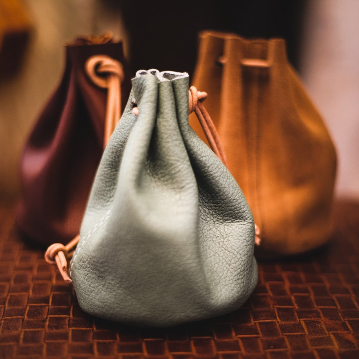 Lake Leather- Unisex Leather Marble Bag