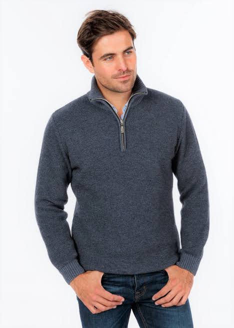 Native World - Men’s Textured Half Zip Jumper
