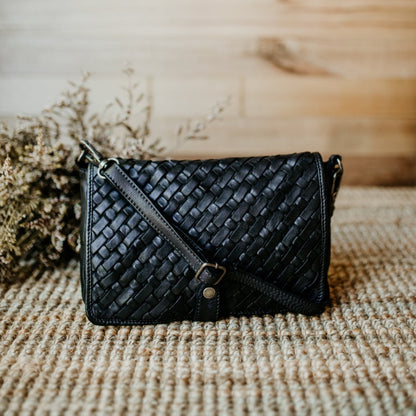 Lake Leather - Devonport- Women's Woven Leather Crossbody Bag
