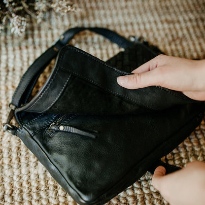 Lake Leather - Devonport- Women's Woven Leather Crossbody Bag