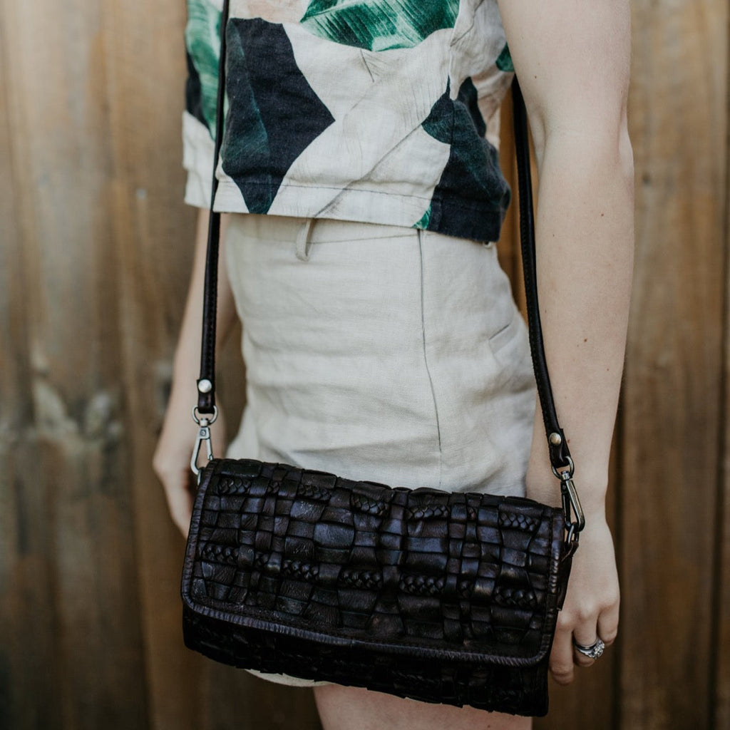 Lake Leather - Evandale -Women's Woven Clutch Crossbody Bag